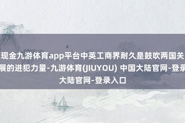 现金九游体育app平台中英工商界耐久是鼓吹两国关系发展的进犯力量-九游体育(JIUYOU) 中国大陆官网-登录入口