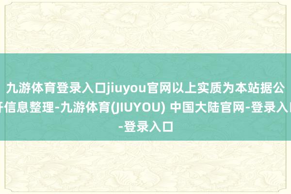 九游体育登录入口jiuyou官网以上实质为本站据公开信息整理-九游体育(JIUYOU) 中国大陆官网-登录入口